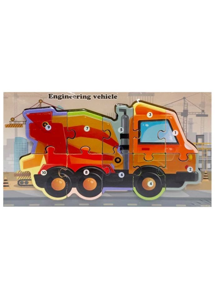 Дерев'яний пазл-вкладиш "Engineering vehicle" MD 1924-7, 10 елементів Bambi (360071402)
