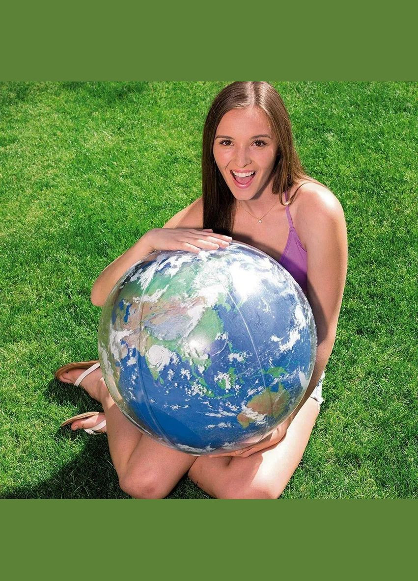 М'яч надувний з LED підсвіткою для басейну, моря, ванни у вигляді Земної кулі 31045, Ø 61 см Bestway (299009396)