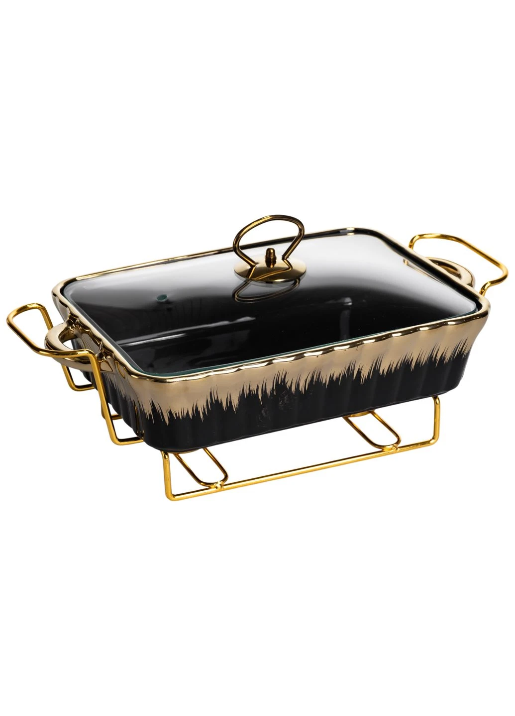 Мармитница фарфоровая для вторых блюд Black Velvet 1,5 л Minglu Kitchen (386124288)