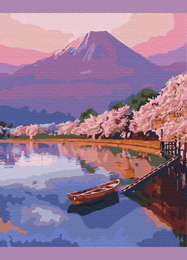 Картина за номерами Ранкове узбережжя Картини за номерами Пейзаж природа гори Човен Розпис по полотну BS32542 Brushme (308988077)