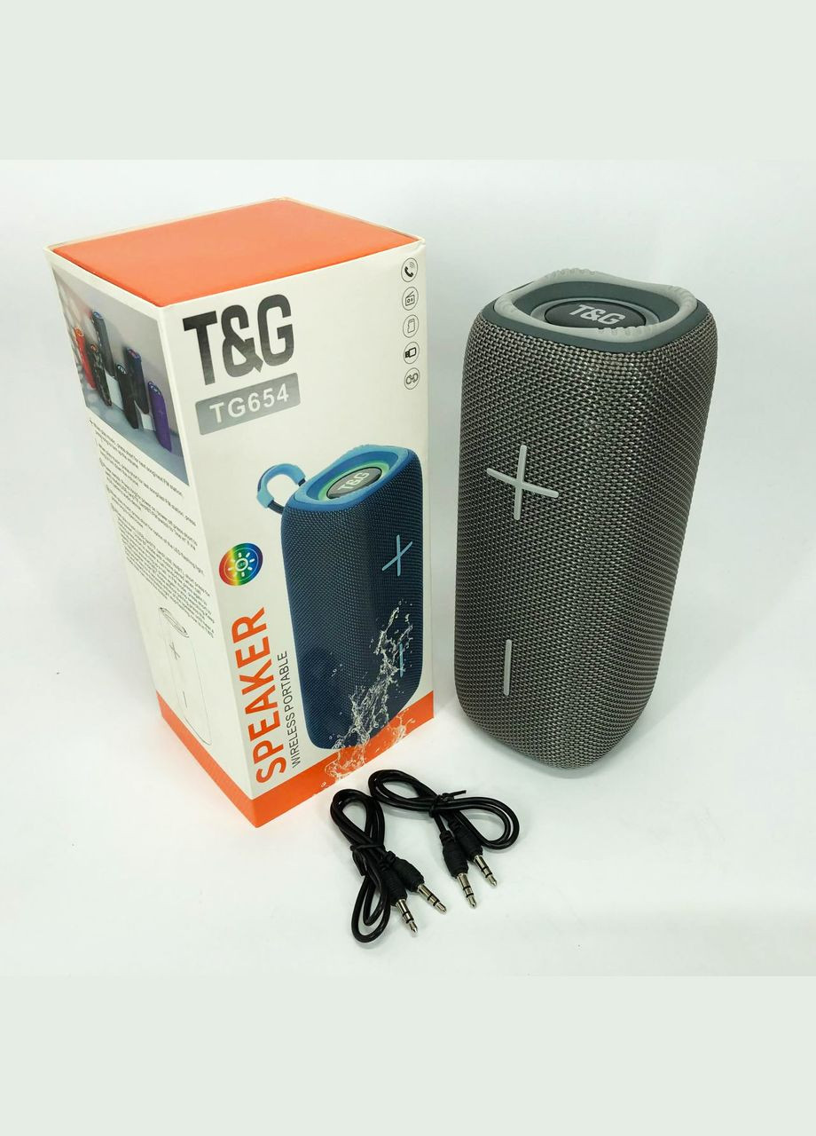 Портативна колонка Bluetooth TG654 8W з підсвічуванням, Бездротова колонка портативна потужна. Колір: сірий No Brand (359474446)