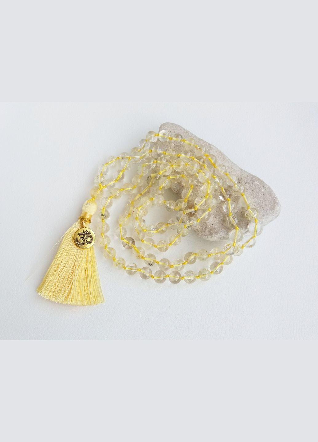 Чотки з Цитрина 108 намистин d 8мм з вузлами No Brand (331293577)