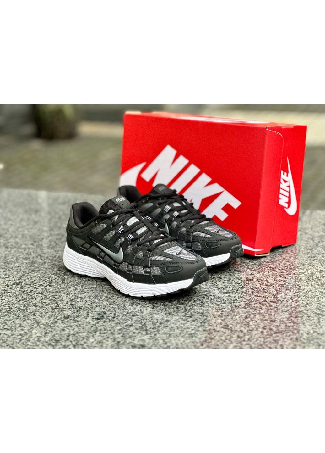 КРОССОВКИ ЖЕНСКИЕ NIKE P-6000 BLACK GREY WHITE НАЙК П-6000 No Brand серые демисезоны (368886047)