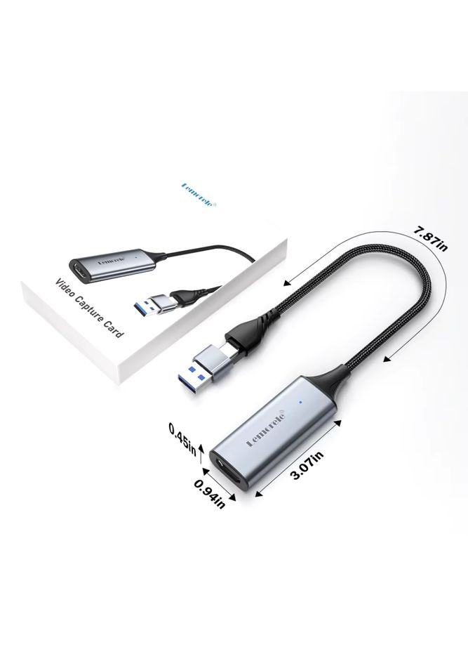 Внешняя карта видеозахвата Lemorele MS2130 HDMI Full HD для USB Type-C для PC, MacBook, Switch, Xbox, PS4 No Brand (305844836)