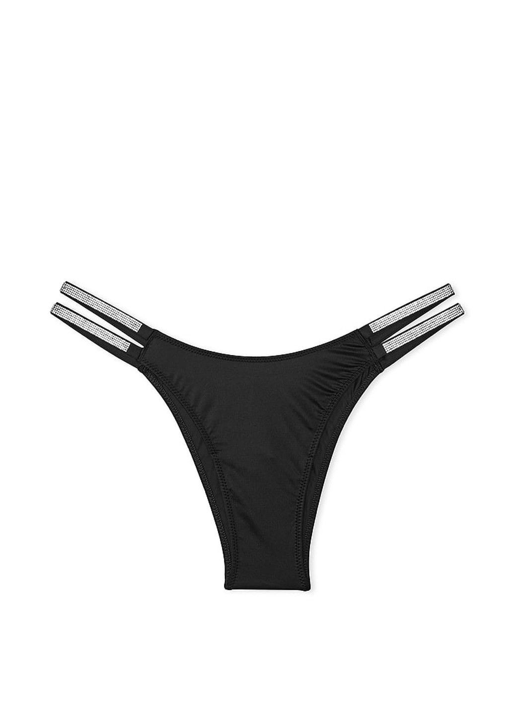 Трусики зі Стразами VERY SEXY Double Shine Strap Smooth Brazilian Panty Black Victoria's Secret (317788590)