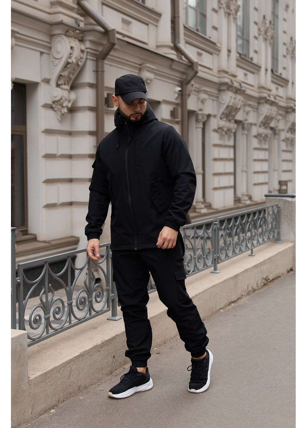 Мужской утепленный костюм из Softshell - защита от ветра и влаги, комфорт в холодную и морозную погоду черный Intruder soft shell (359381184)