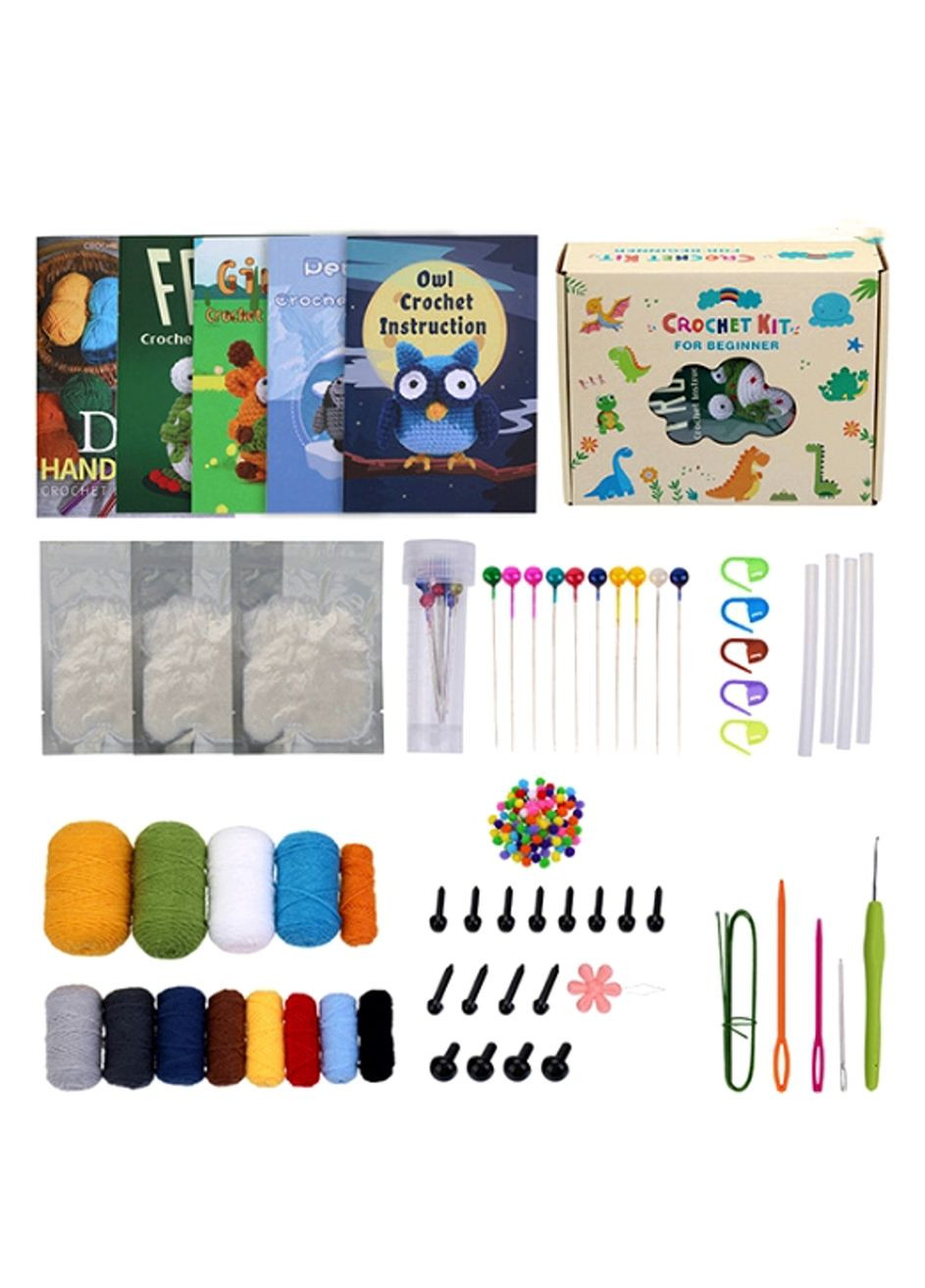 Набор для вязания игрушек лягушка жираф сова пингвин, вязанные игрушки своими руками для начинающих No Brand 3277 (314871623)