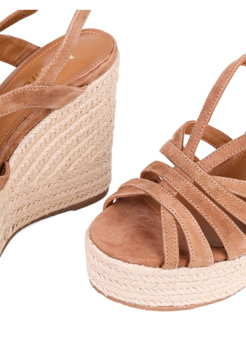 Коричневые женские босоножки 202-24106-2 коричневый велюр MIRATON