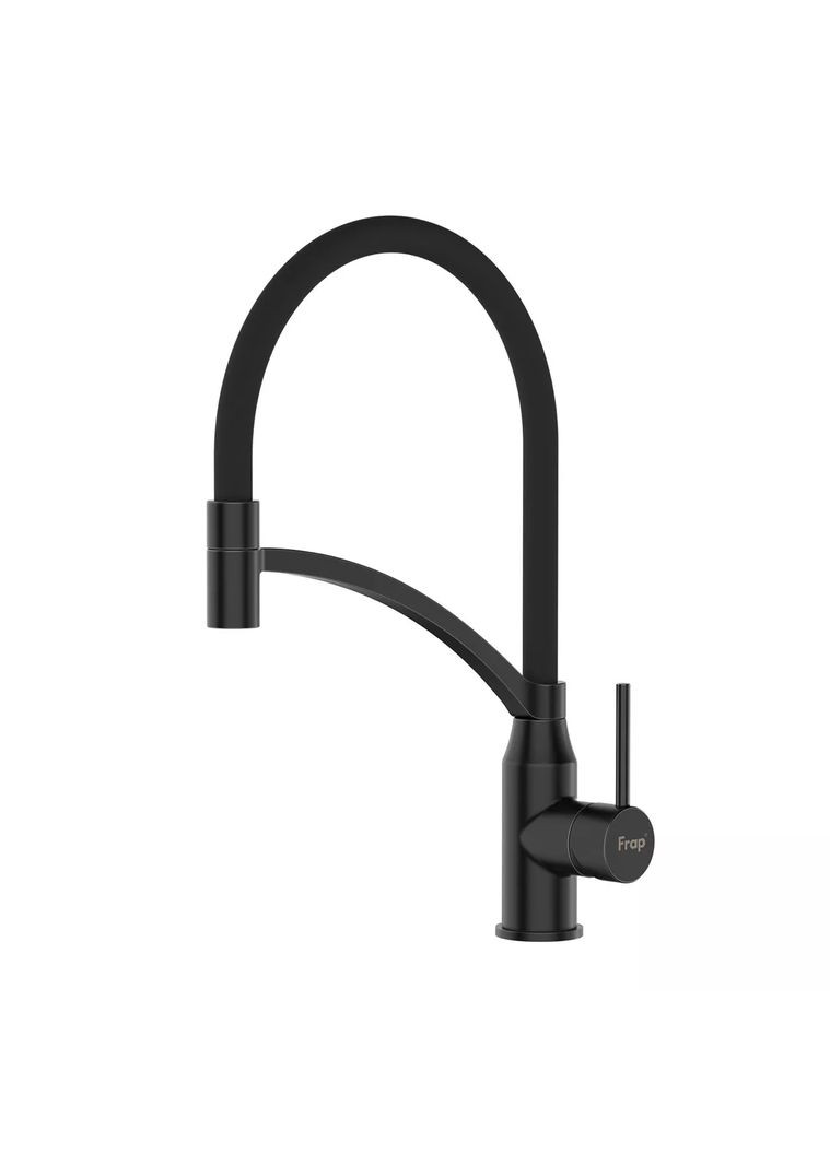 Змішувач для кухні F4552-6 з гнучким виливом, чорний Frap (371644789)