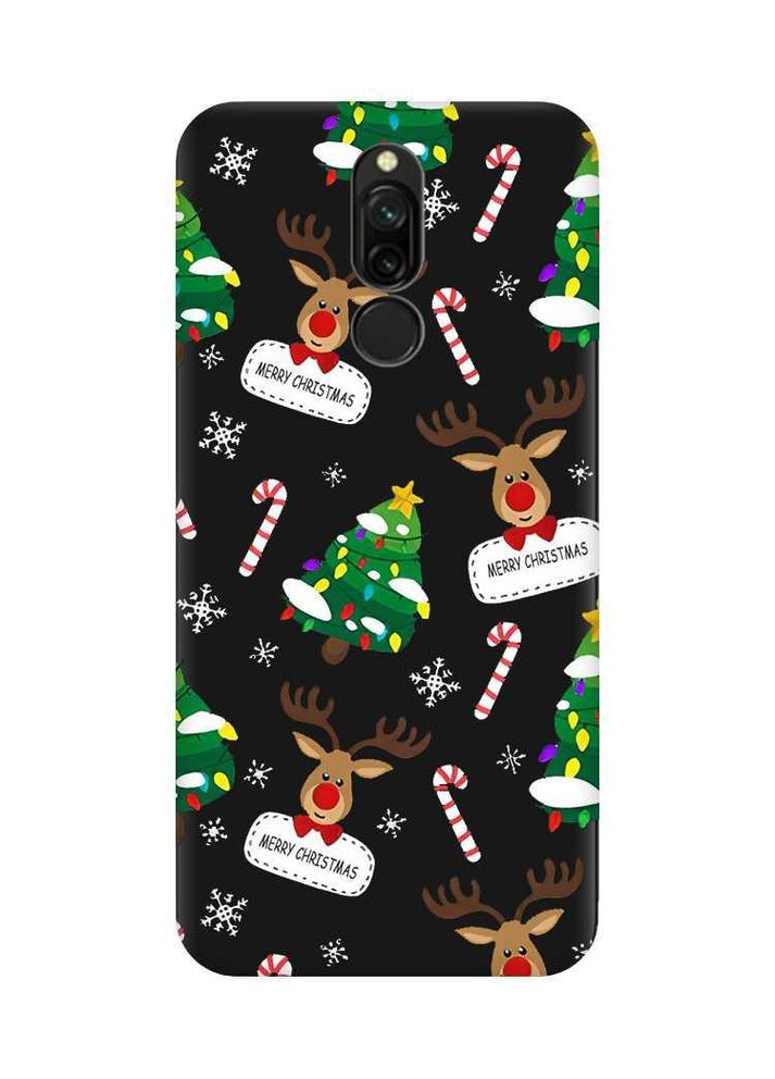 Матовый чехол на Xiaomi Redmi 8 Рождественский фон (принт 154) Creative (362969225)