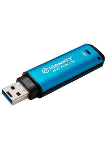 USB флеш накопичувач (IKVP50/64GB) Kingston 64GB IronKey Vault Privacy 50 Blue USB 3.2 (366647967)