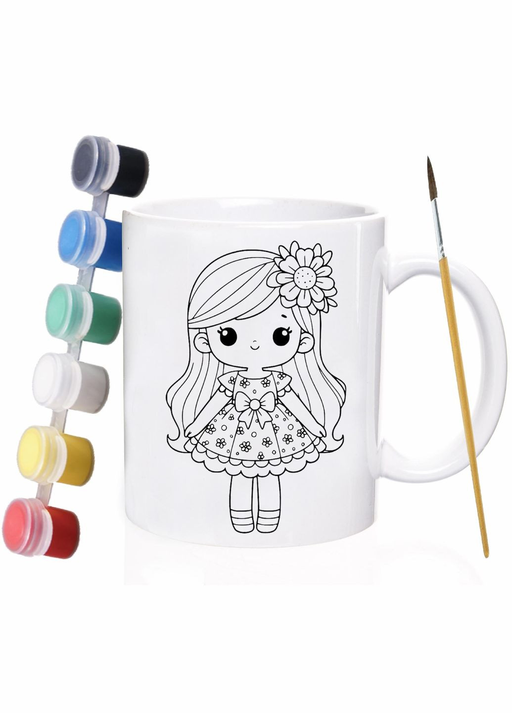 Набір для дитячої творчості Дівчинка та Фея #01 / розмальовка для дітей / 330 мл біла No Brand (316122513)