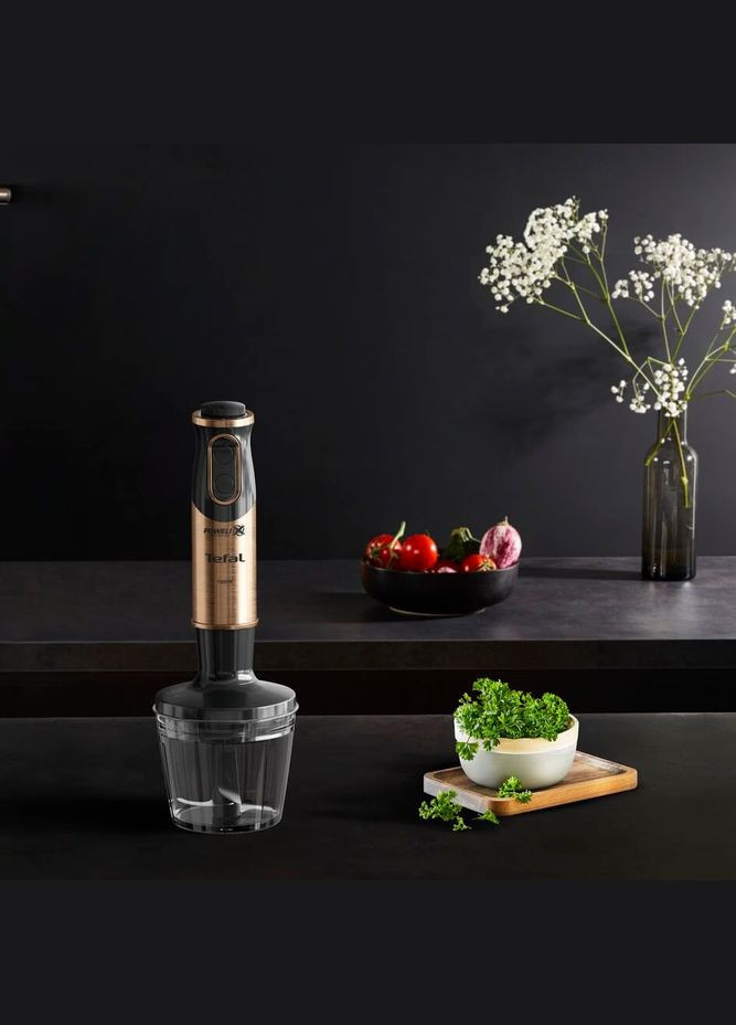Блендер погружной Quickchef 1000Вт, 3в1, чаша 800мл, чоппер-500мл, турборежим, черно-бронзовый Tefal (315600667)