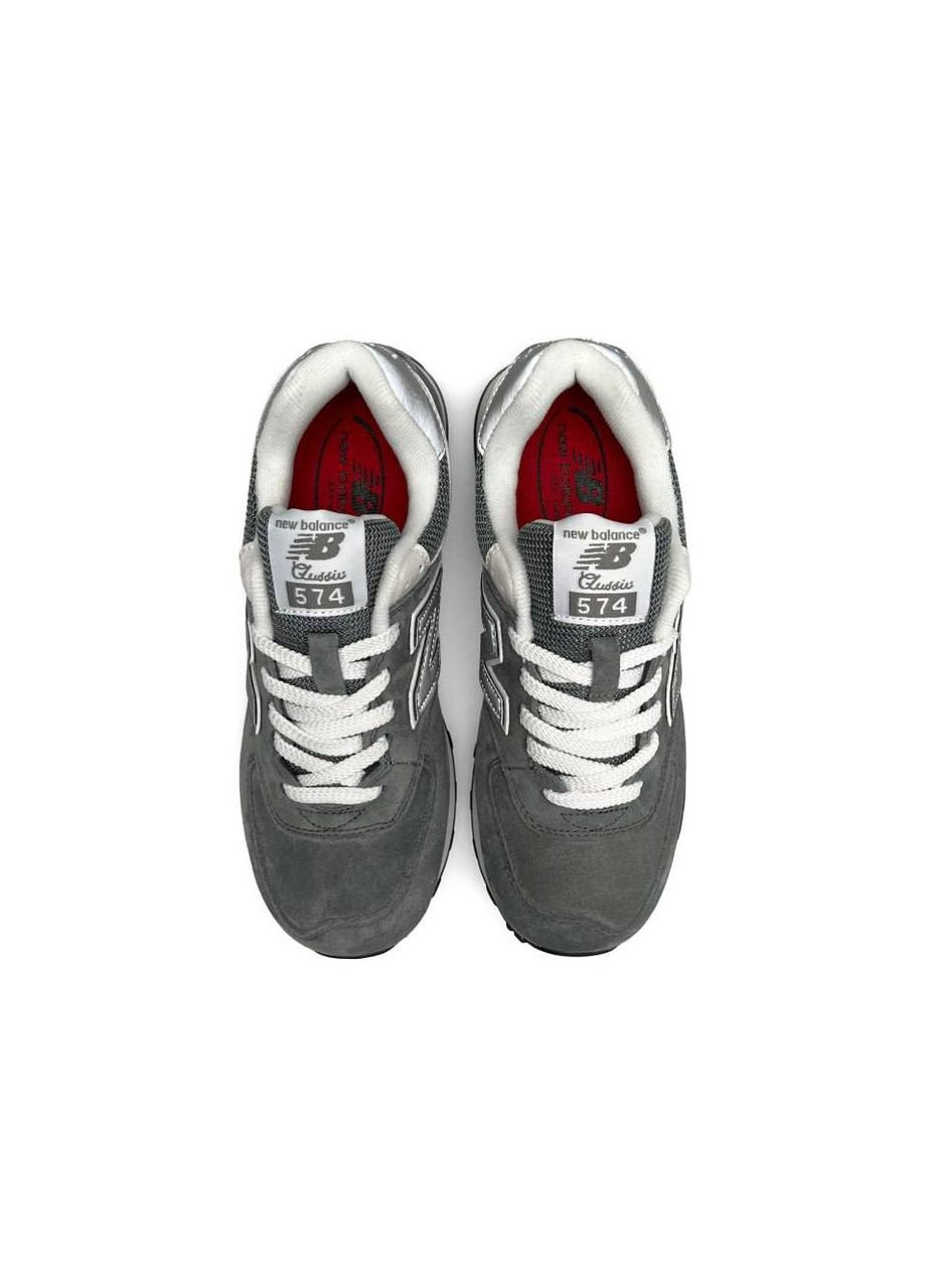 Серые всесезонные кроссовки женские new balance premium gray reflective No Brand 574