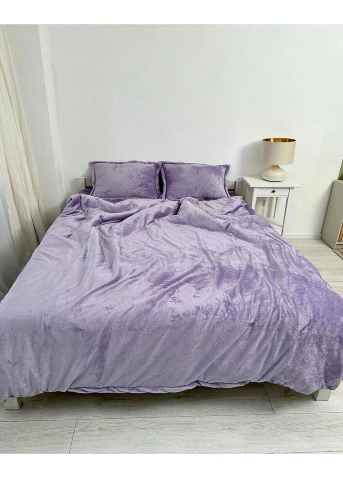 Постільна білизна плюшева двоспальне Home 20833 180х215 см лавандова DUSHKA (327791608)