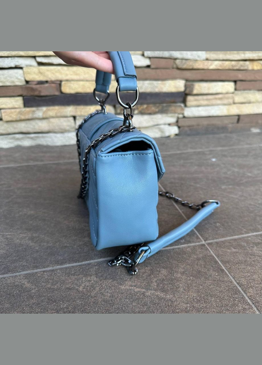 Маленькая женская сумочка клатч на плечо с магнитом из экокожи голубая (sku_1227) No Brand (330576417)