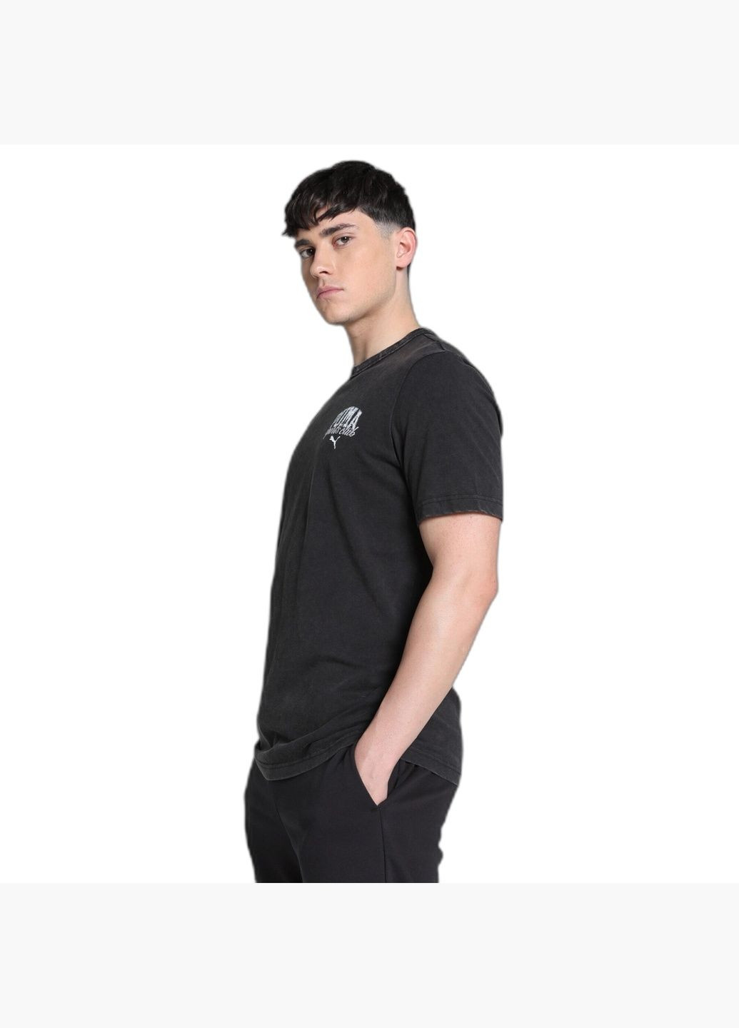 Черная футболка мужская class tee black 684640-01 Puma