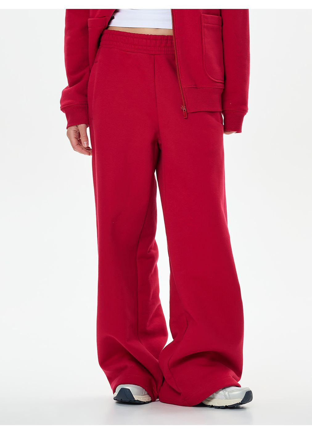 Штани жіночі утеплені широкі попелясто-тілесного кольору ТМ РОЗА Роза (364461087)