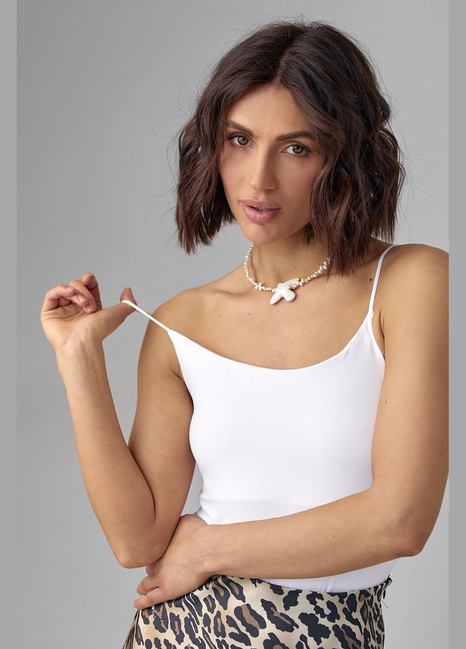 Жіноче боді на тонких бретелях - чорний Lurex (293343633)