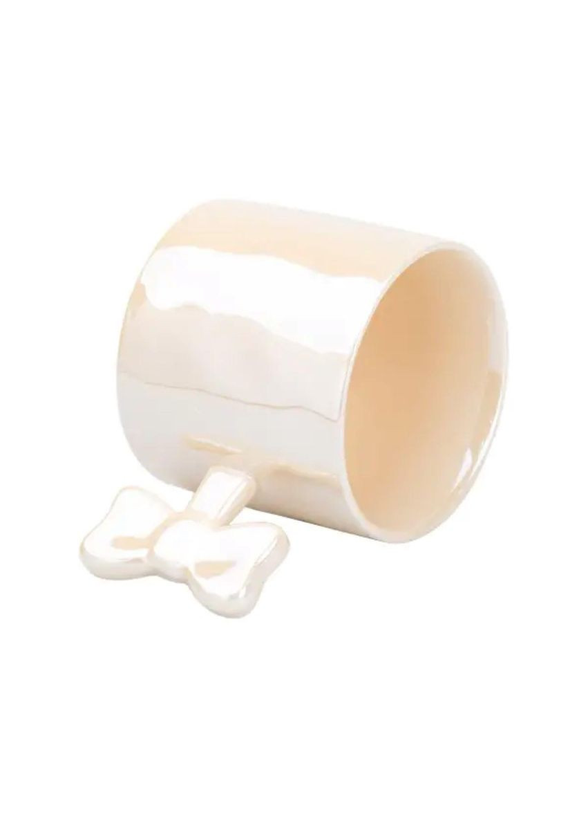 Чашка з ручкою у вигляді бантика керамічна 350 мл Жовта HP7185Y TS Kitchen (351431880)