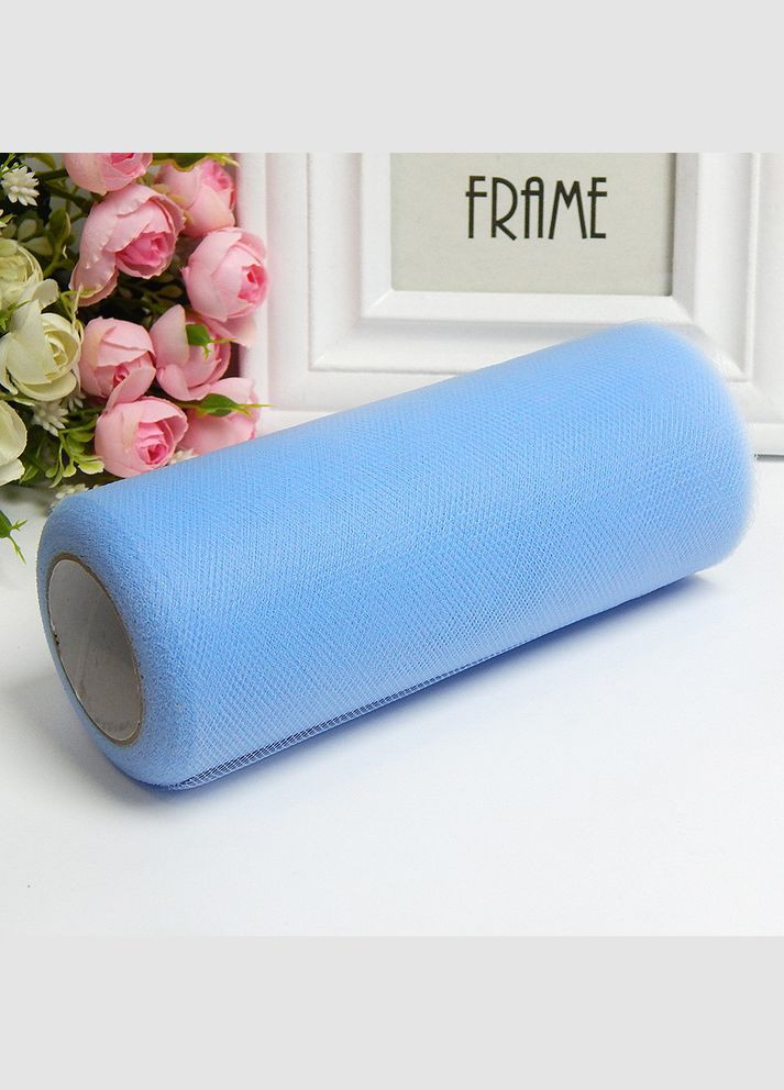 Фатин в рулоне, сетчатая лента, 15 см, 50 голубой, 23 м No Brand (340483217)