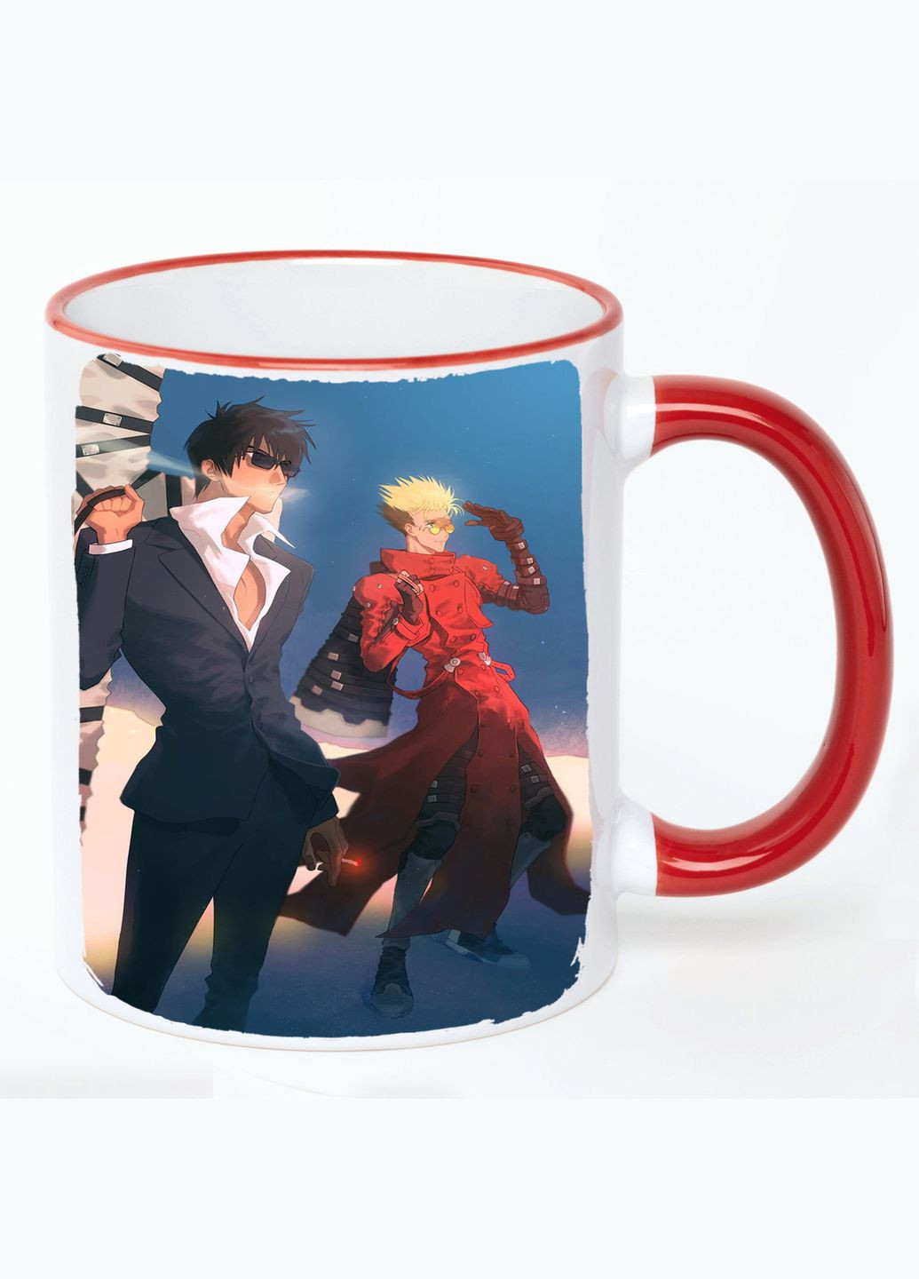 Чашка Триган Аніме #009 (кухоль, кухоль) Біла з Червоною ручкою 330 мл No Brand (322714000)