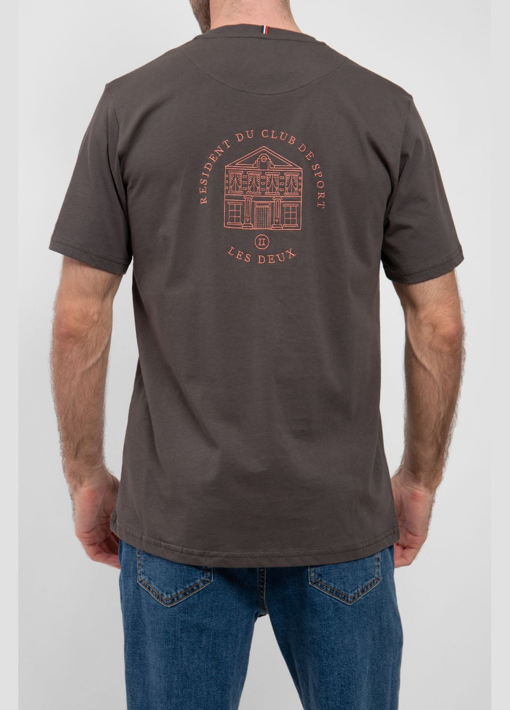 Коричневая коричневая хлопковая футболка с круглым вырезом Les Deux
