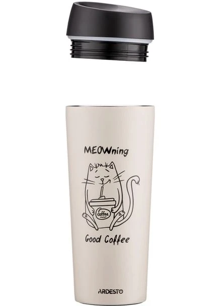 Термокухоль Coffee Time Meowning 450 мл Бежевий (AR2645WC) Ardesto (309204625)