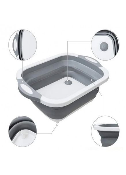 Силіконова багатофункціональна складана обробна миска 3 в 1 Біло-сірий Chopper (365752159)