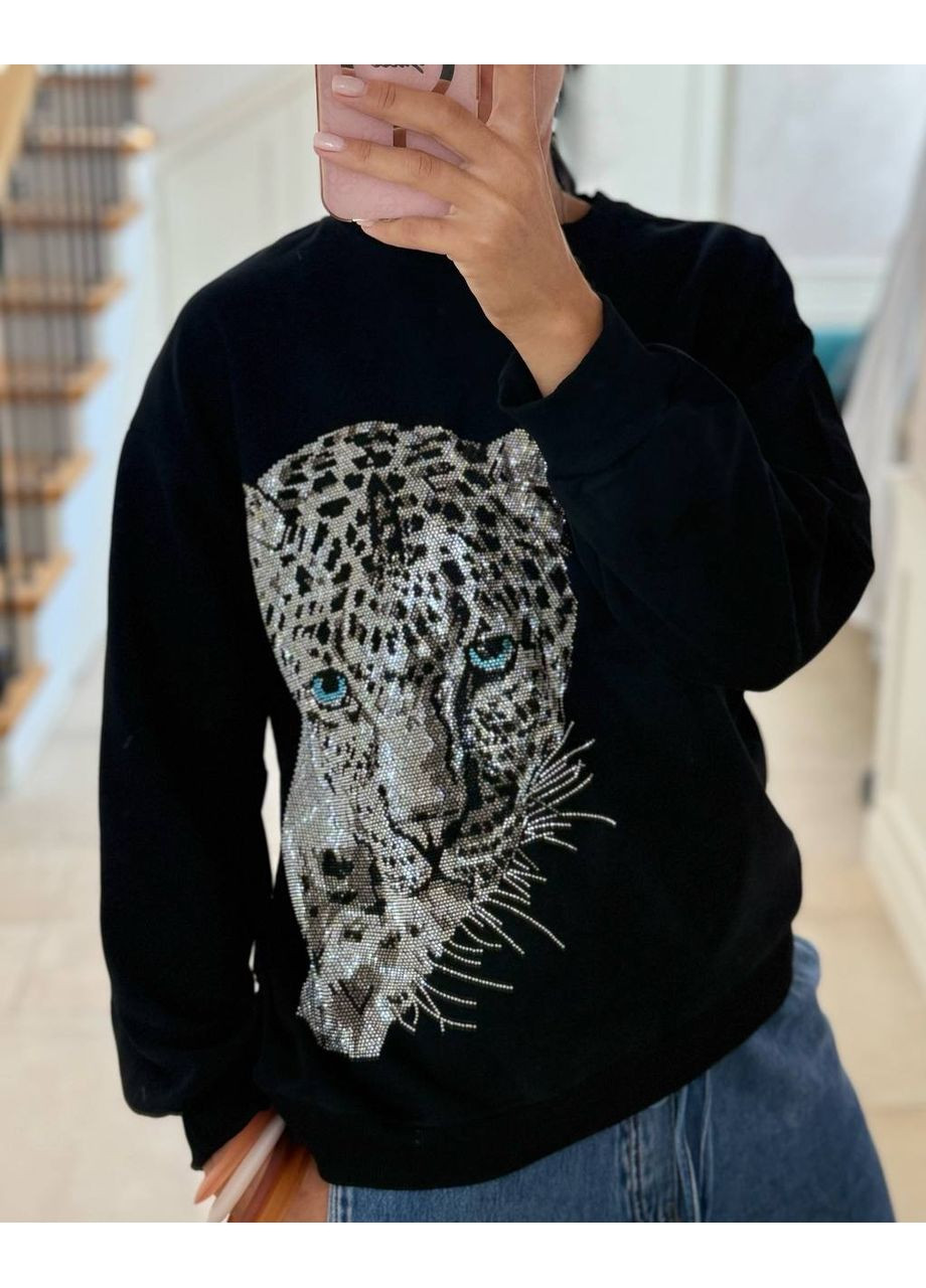 Черный свитшот женский Україна рисунок камни (348780590)