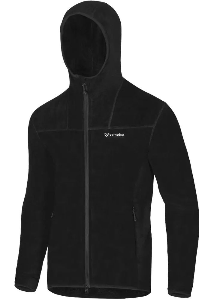 Черная демисезонная флисовая куртка nippy hood nord fleecee Camotec