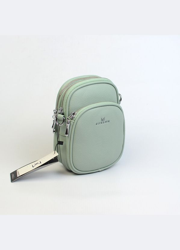 Зелена вертикальна жіноча міні сумочка крос боді для телефону на три відділення Alex&Mia (338182423)