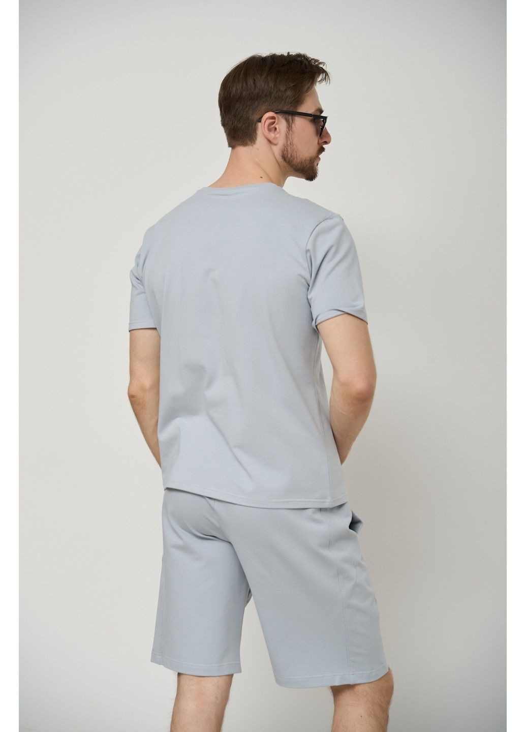 Комплект футболка + спортивні шорти чоловічі SUMMER сіроблакитний Handy Wear (280931910)