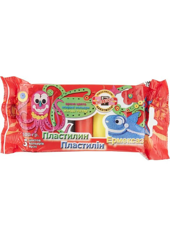 Пластилин 5 цвет. 100гр неон,полиэт.уп №01315S0501PSRU Koh-I-Noor (365550343)