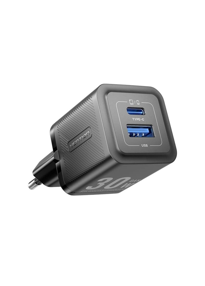 Мережевий зарядний пристрій 2-Port USB (C + A) GaN Charger (30W/30W) EU-Plug Vention FEQ (340279438)