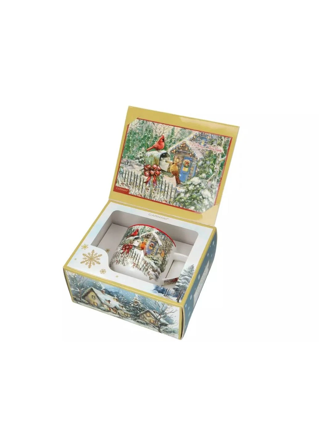 Новогодние кружки с открыткой Зимние птицы, 500 мл (219-9058) Carmani (346286736)