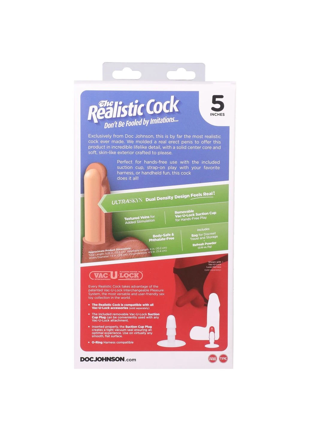 Фалоімітатор реалістичний на знімній присосці The Realistic Cock ULTRASKYN - 5 Inch with Balls Caramel Doc Johnson (400737396)