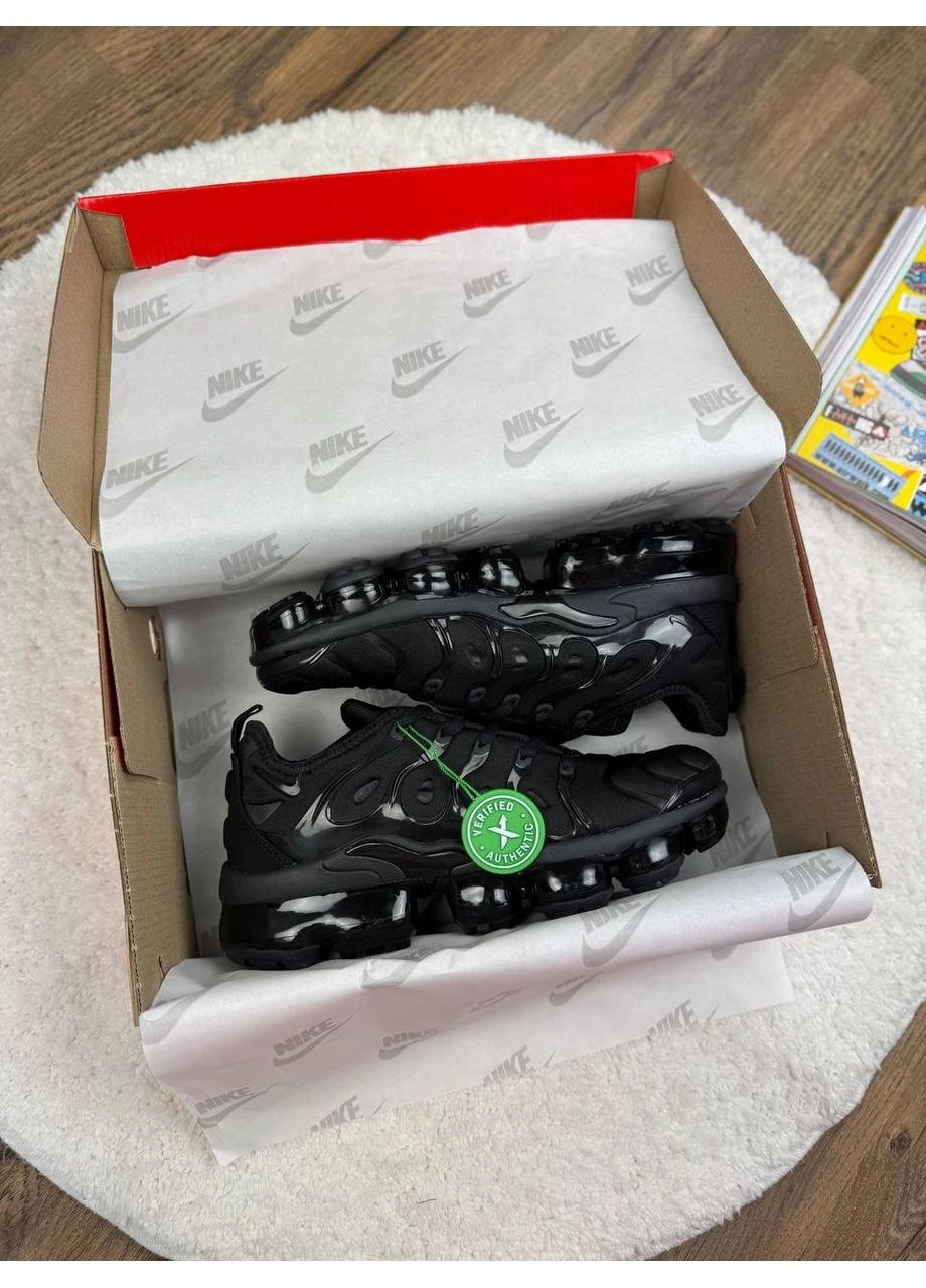 Черные летние кроссовки nike air vapormax plus black найк вапормакс No Brand