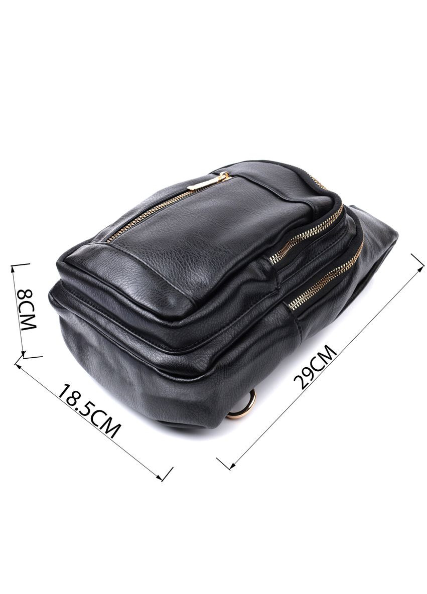 Практичная слинг сумка для женщин из экокожи 22748 Черный Vintage (331907814)