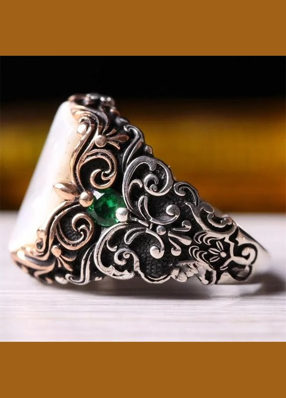Турецкое кольцо ручной работы для мужчин в стиле панк серебрянозолотом цвете размер 20 Fashion Jewelry (285110709)