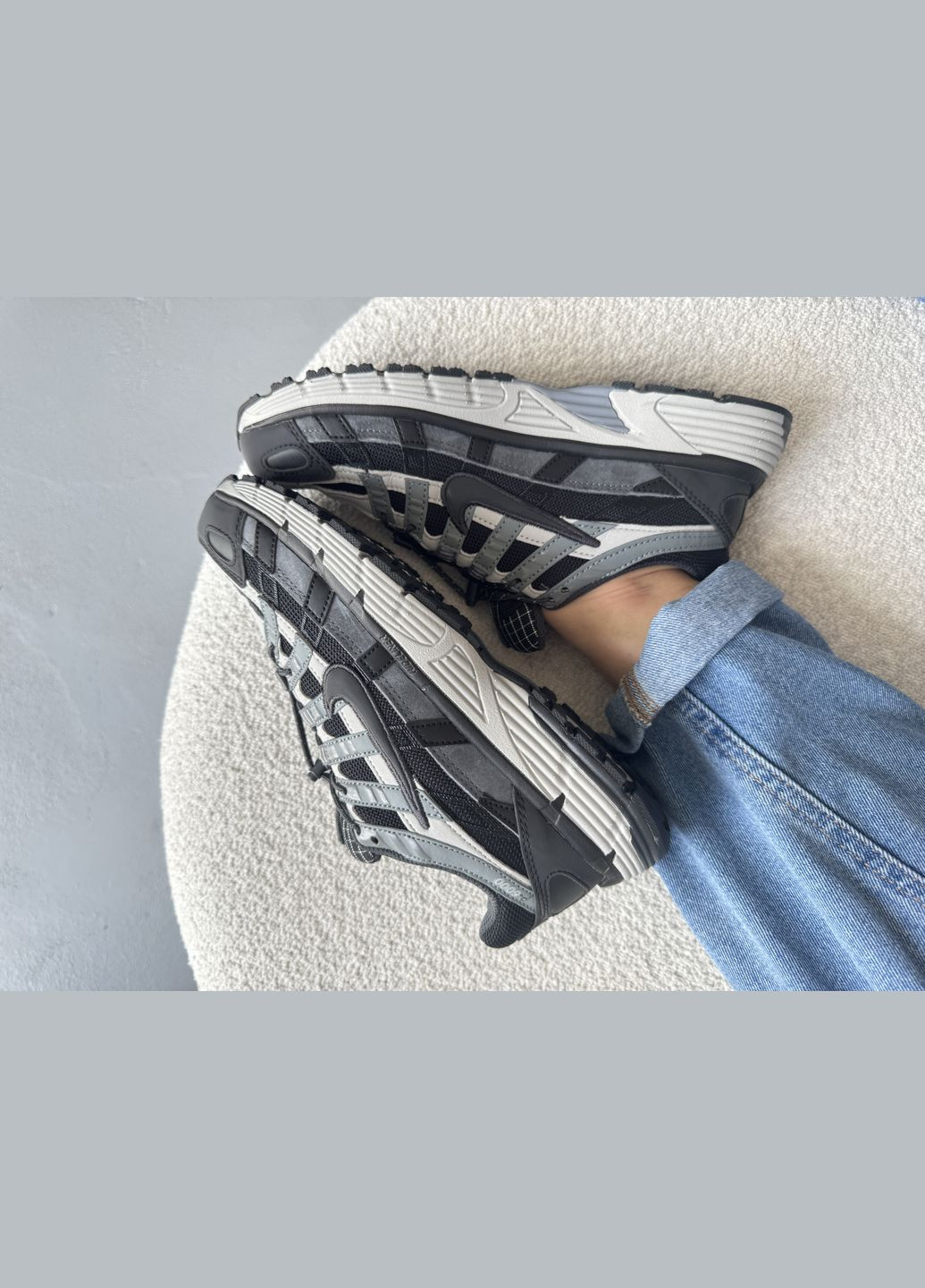 Чорні Осінні кросівки чоловічі і жіночі nike p-6000 black grey blue | найк р-6000 чорні No Brand