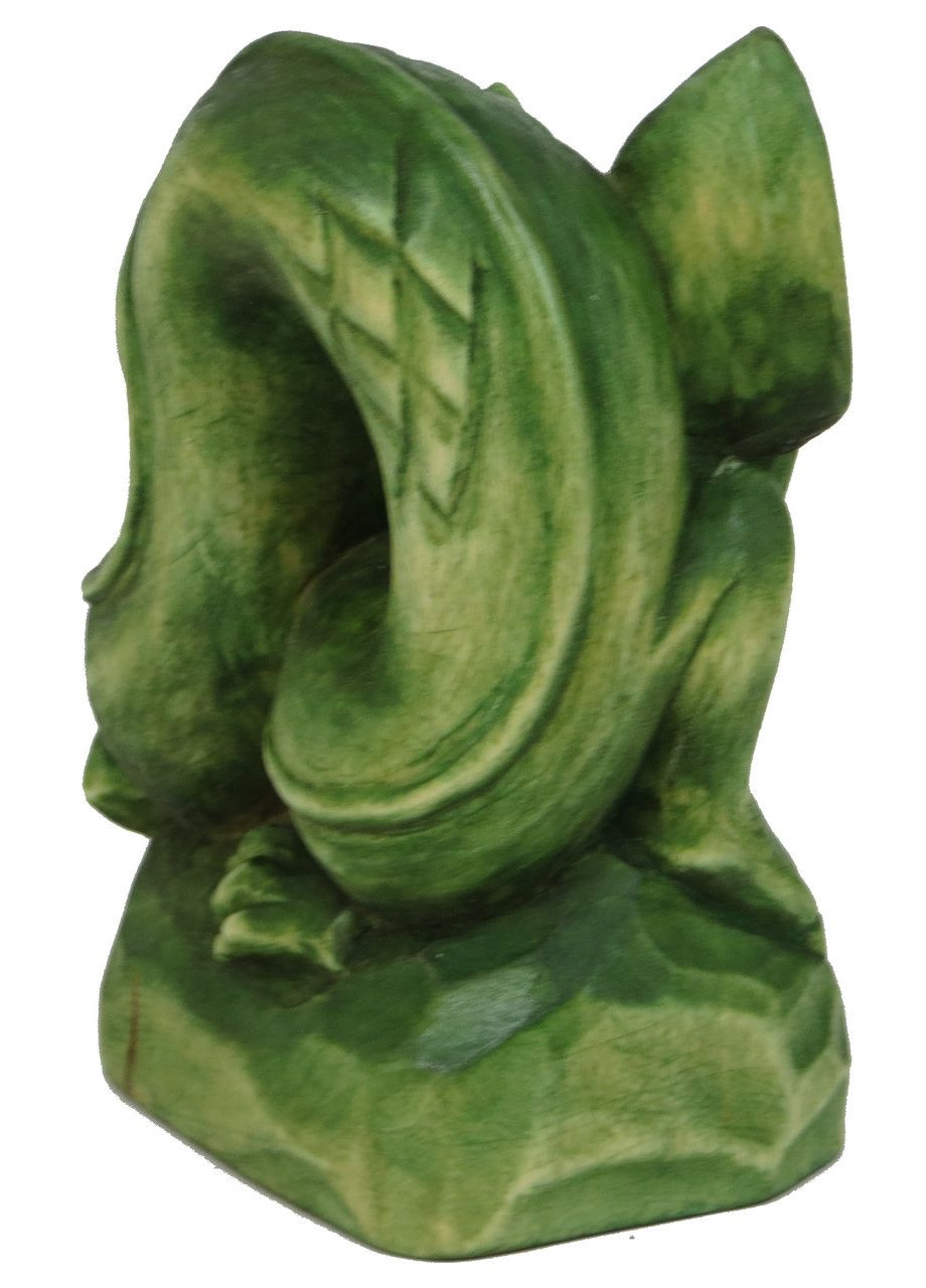 Статуетка ручної роботи Зелений Дерев'яний Дракон символ 2024 року No Brand (361157129)