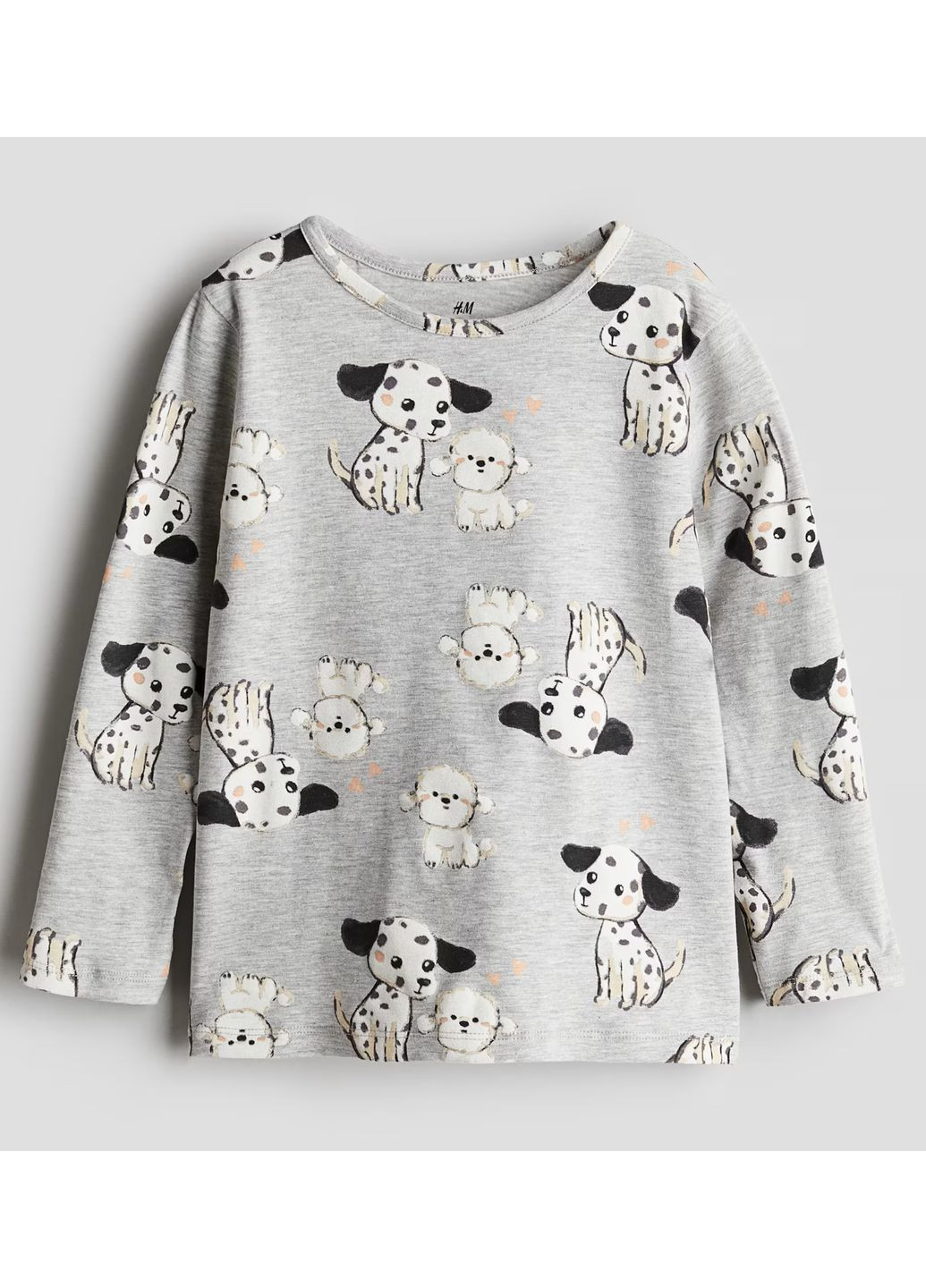 Серый демисезонный повседневный лонгслив H&M с рисунком