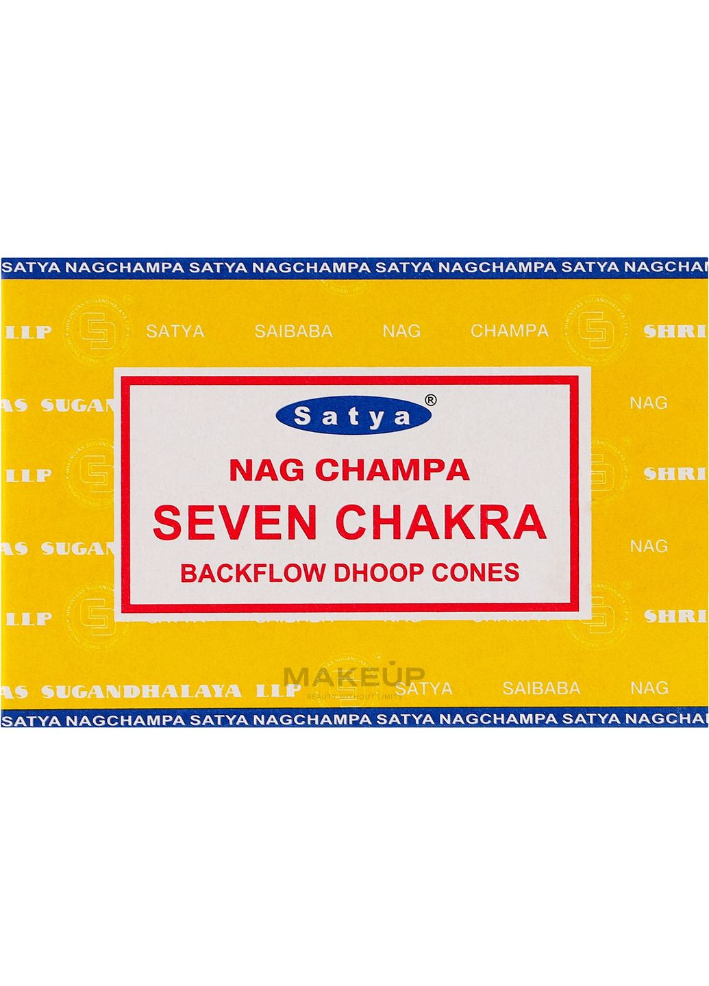 Стелющиеся дымные благовония конусы "Семь чакр" Seven Chakra Backflow Dhoop Cones 10шт (1334227-31163248) Satya (368616136)