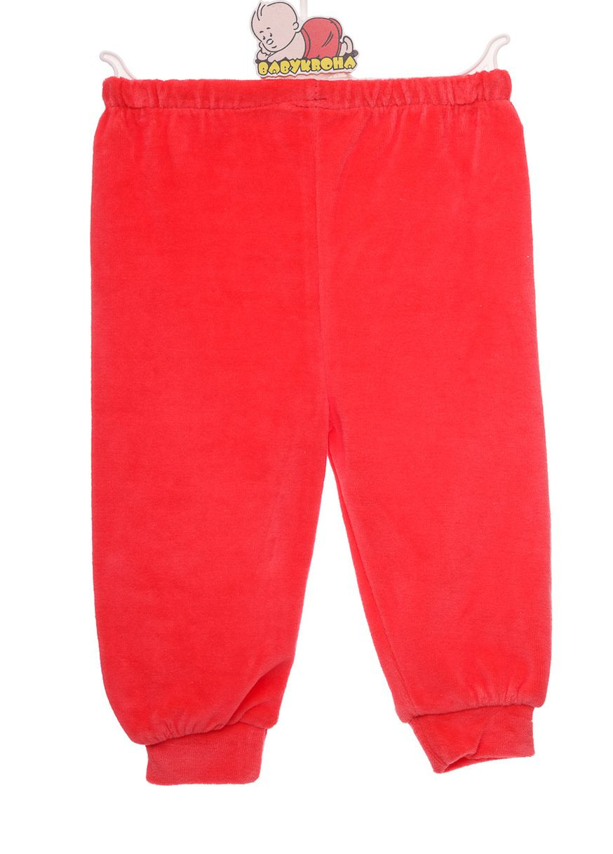 Червоний зимній костюм з довгим рукавом для велюрової дівчинки в ромбік червоний 80 см (26756) BABYKROHA