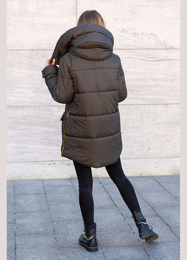 Оливковая (хаки) зимняя зимняя куртка магда (01123-green46) MioRichi