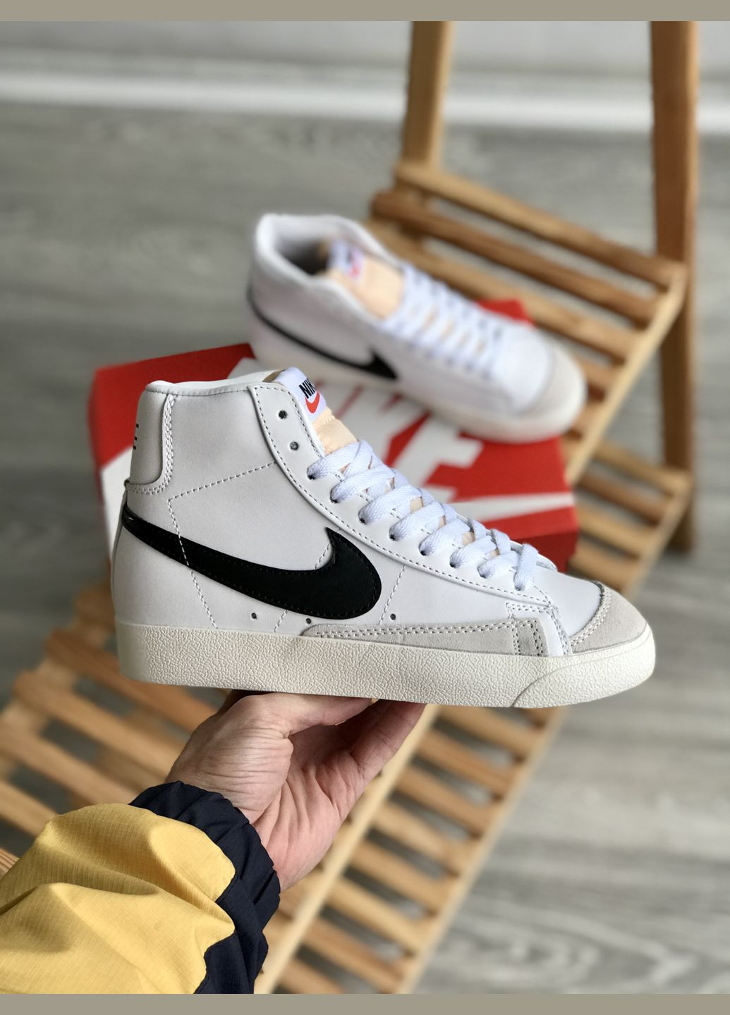 Кроссовки женские и мужские Nike Blazer Mid white | Найк Блейзер Мид белые No Brand белые всесезоны (307397753)