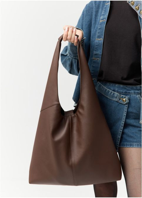 Женская сумка Хобо со съемным кошельком Шоколадная (752040835) Sambag (360965539)