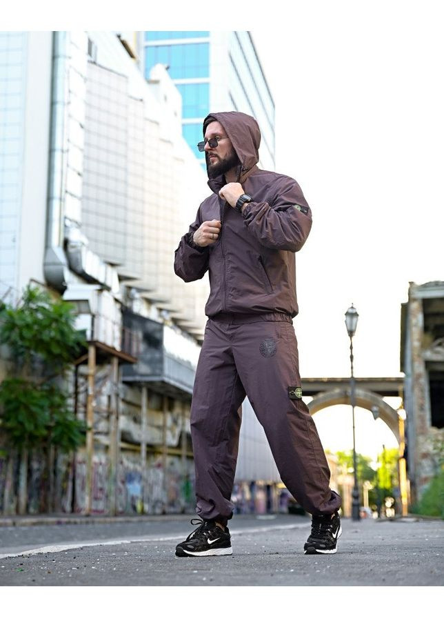 Мужской демисезонный спортивный костюм Stone Island коричневый No Brand (353390416)