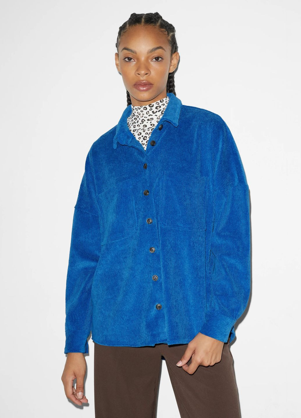 Вельветова сорочка оверсайз C&A (322138778)